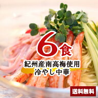 【送料無料】1000円ポッキリ 紀州産南高梅 使用 冷やし中華セット 6食 お買い物マラソン ポイント消化 麺…