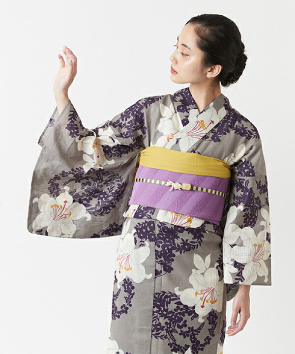 楽天市場】単品 浴衣「ゆりに花丸」公式 ふりふ 紫織庵×京都 ゆかた 