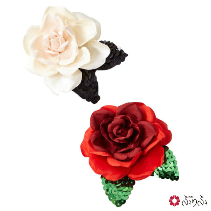 帯留めブローチ薔薇着物赤ハンドメイド407
