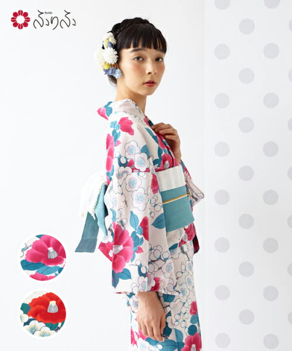 楽天市場 公式 ふりふ 単品 浴衣 梅椿 ふりふセレクト ゆかた 風車 幾何学 総柄 きもの道楽 黒 青 夏 大人女子 レトロ モダン きれい かわいい しっとり お洒落 華やか 花火大会 夏祭り 古典柄 レトロ浴衣 レトロモダン つばき 赤系 ピンク 紫系 ギフト プレゼント