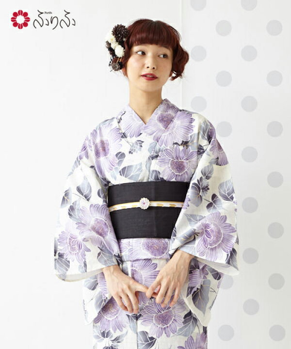 楽天市場】単品 浴衣「ぼかしひまわり」公式 ふりふ ふりふセレクト 