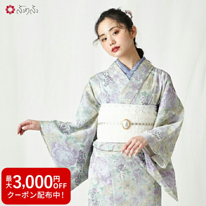 楽天市場】着物単品「 花とあんみつオパール単衣着物 」公式 ふりふ 単 
