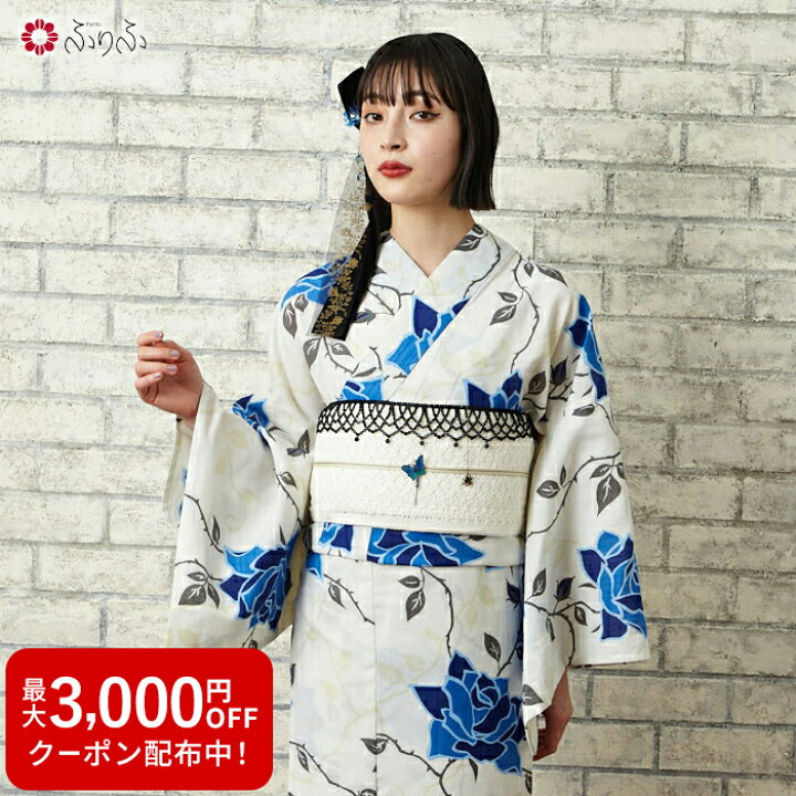 楽天市場】【セール40%オフ】浴衣単品「 NaturalFurifu 青薔薇 」公式  