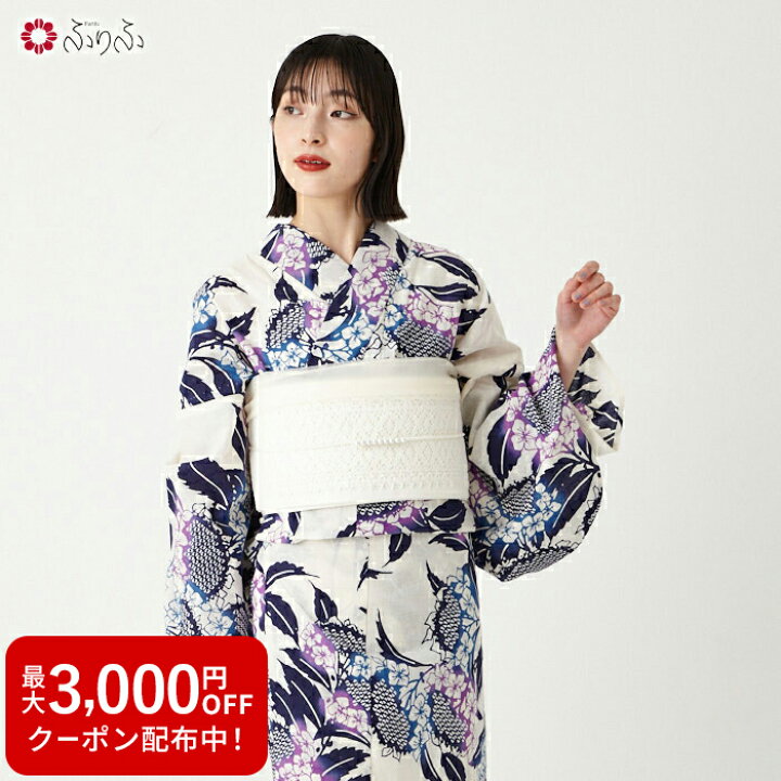 楽天市場】浴衣単品「 注染 額紫陽花 」公式 ふりふ 浴衣 レディース  