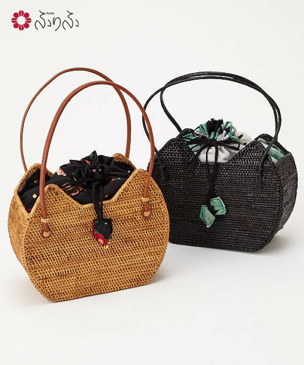 楽天市場 公式 ふりふ かごバック ねこ耳アタバッグ 猫耳 ねこ ネコ バッグ カゴバッグ 籠バッグ アタバッグ 浴衣バッグ 浴衣小物 夏 巾着 ベージュ ナチュラル 茶 ブラウン 黒 ブラック 花火大会 夏祭り 伝統工芸品 アタ編み 雑貨 かごバック 浴衣 和装 30代 40代