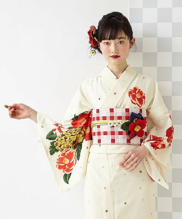 楽天市場】【残りわずか】単品 浴衣「飴椿」公式 ふりふ 浴衣 ふりふ  