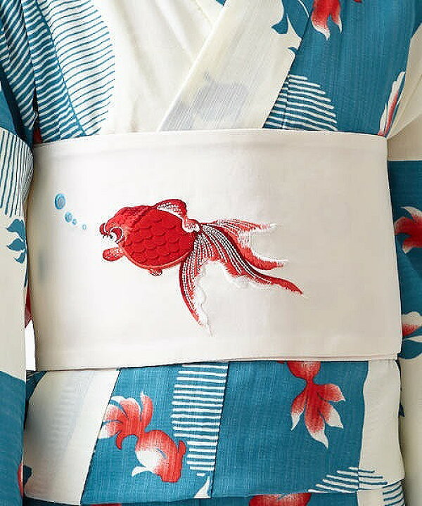 楽天市場】半巾帯「あぶ金魚」公式 ふりふ ふりふオリジナル 浴衣おび  