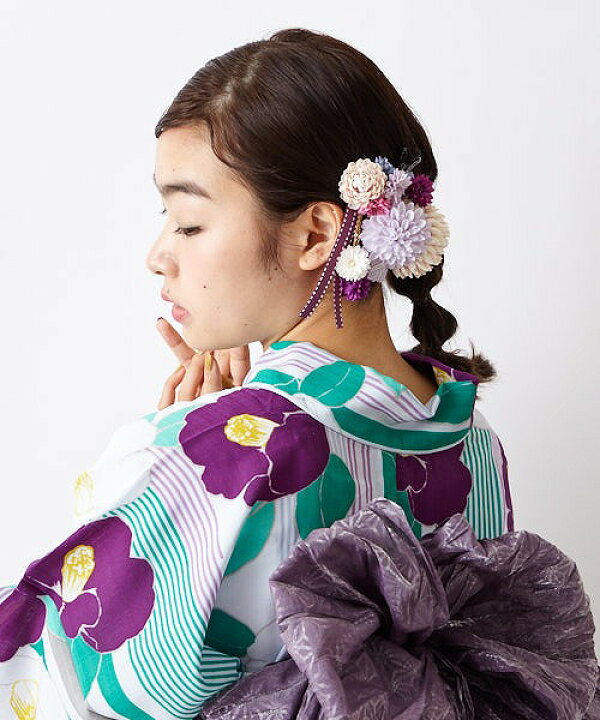楽天市場】ふりふ ヘアクリップ「ぽんぽん菊クリップ」かんざし 