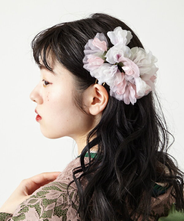 楽天市場 公式 ふりふ 単品 フリル花ﾍｯﾄﾞﾄﾞﾚｽ大正ロマン かんざし 髪飾り ヘアアクセ コーム ヘッドドレス アンティーク 風 小花 フリル ブーケ 風 和装 豪華 レトロ モダン 晴れの日 結婚式 7才 着物 和服 プレゼント ギフト 成人式 卒業式 七五三 振袖 袴