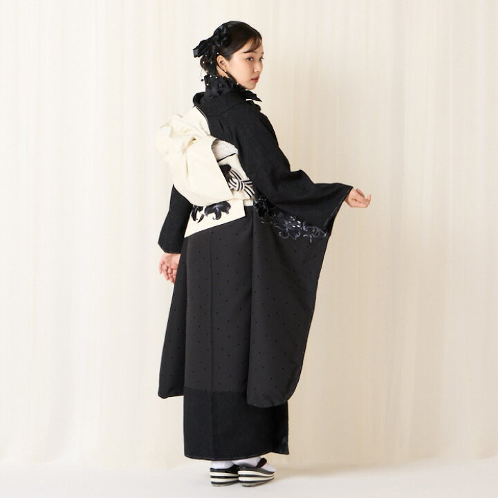 楽天市場】振袖単品「 黒百合」公式 ふりふ 大正ロマン 振袖 黒 