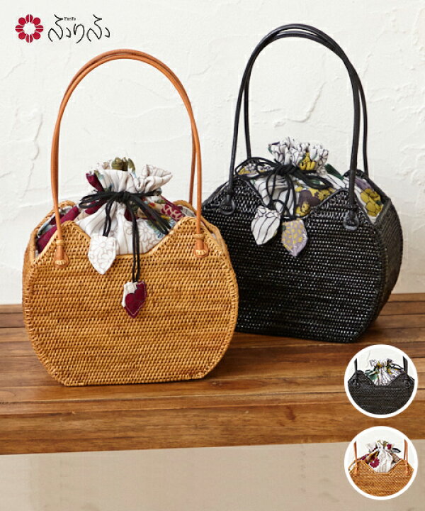 楽天市場 ねこ耳アタバック公式 ふりふ 大正ロマン 和柄 猫 ねこ ネコ Cat 動物 ギフト オリジナル かごバッグ 夏 天然素材 着物 和柄 個性的 きれいめ 使える コスパ 着回し アンティーク 風 春夏 カジュアル 大人女子 和風 レトロ モダン プレゼント 実用的 カゴバック