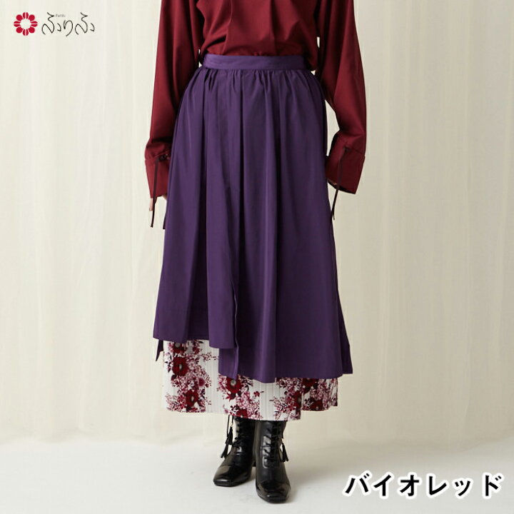 お買い求めしやすい価格 和柄フレアスカート （赤、紫） 