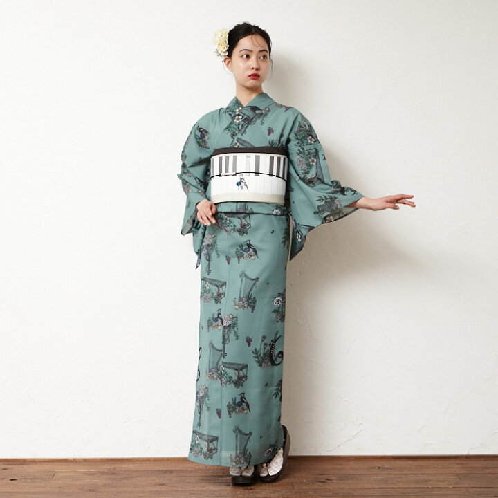 楽天市場】半巾帯「 鍵盤とキツツキ刺繍半巾帯 」公式 ふりふ 浴衣帯  