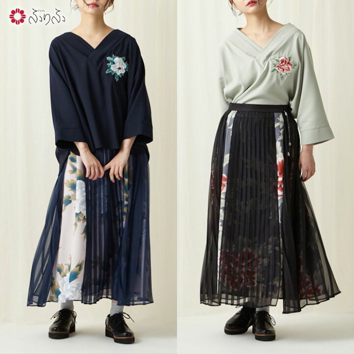 楽天市場】【セール50%オフ】乙姫牡丹 プリーツスリットスカート公式  