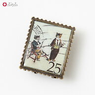 帯留「 from cats stamp 」公式 ふりふ 猫 ねこ cat アクセサリー 帯留め ギフト プレゼント ゴールド 大…
