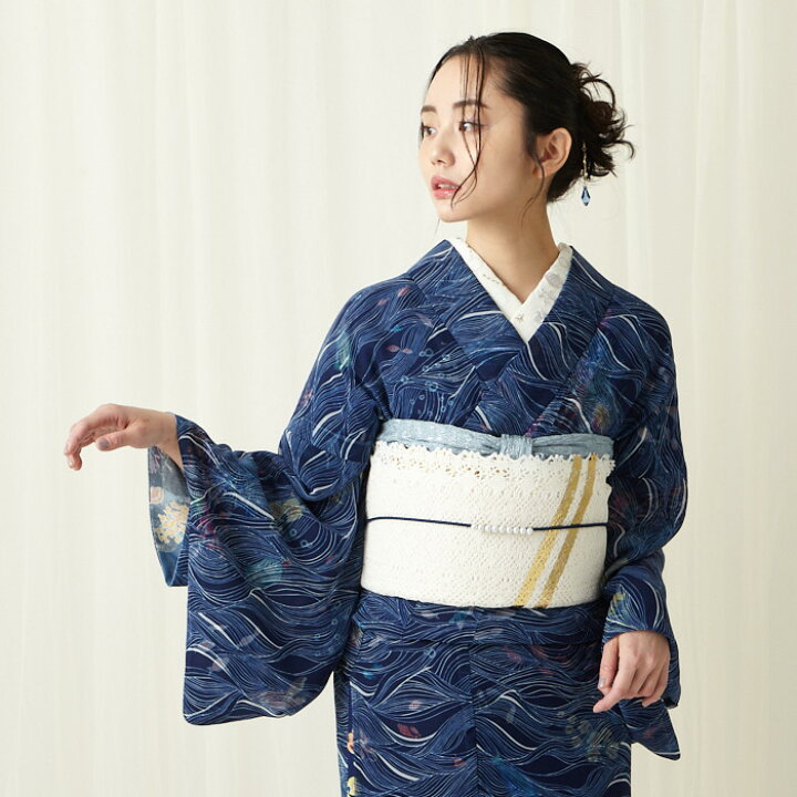 楽天市場】二重着物単品「ナミノムコウ」公式 ふりふ 着物 日本製 着物 