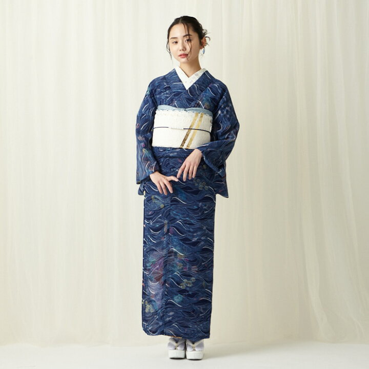 楽天市場】二重着物単品「ナミノムコウ」公式 ふりふ 着物 日本製 着物 