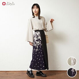 【セール50%オフ】しだれ桜 セットアップスカート 公式 ふりふ 和風 服 ブランド和柄 スカート ロング 膝下 きれいめ カジュアル レディース 使える コスパ 着回し japan souvenir kimono 大人 30代 40代 フリーサイズ レトロ サクラ さくら ベージュ 黒