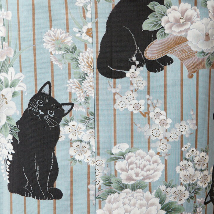 楽天市場】浴衣単品「 花猫籠 」公式 ふりふ 日本製 洗える ゆかた  