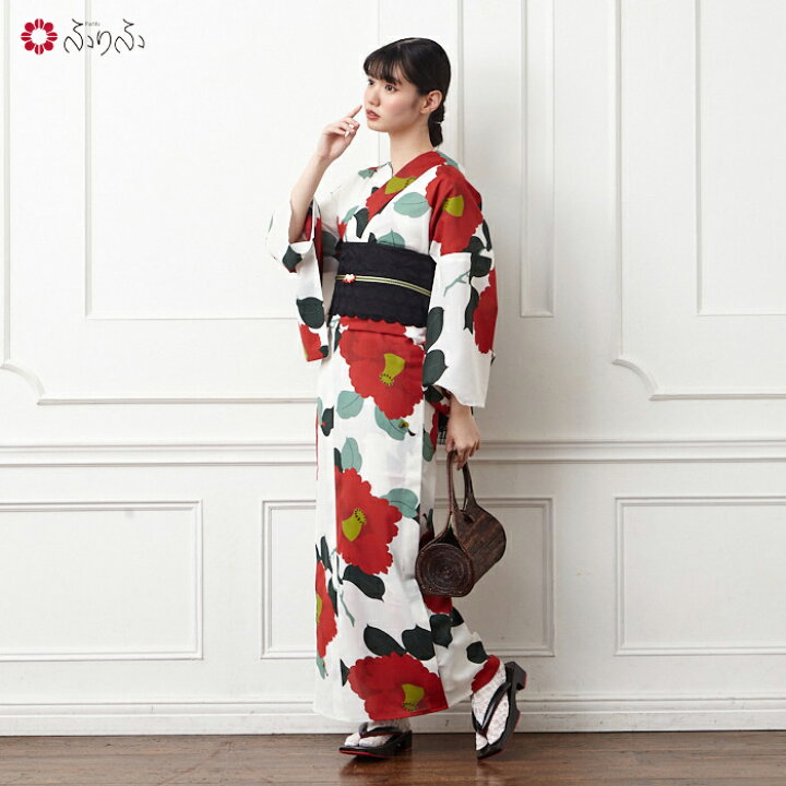 楽天市場】浴衣単品「 椿オーバジーン 」公式 ふりふ オリジナル 日本 