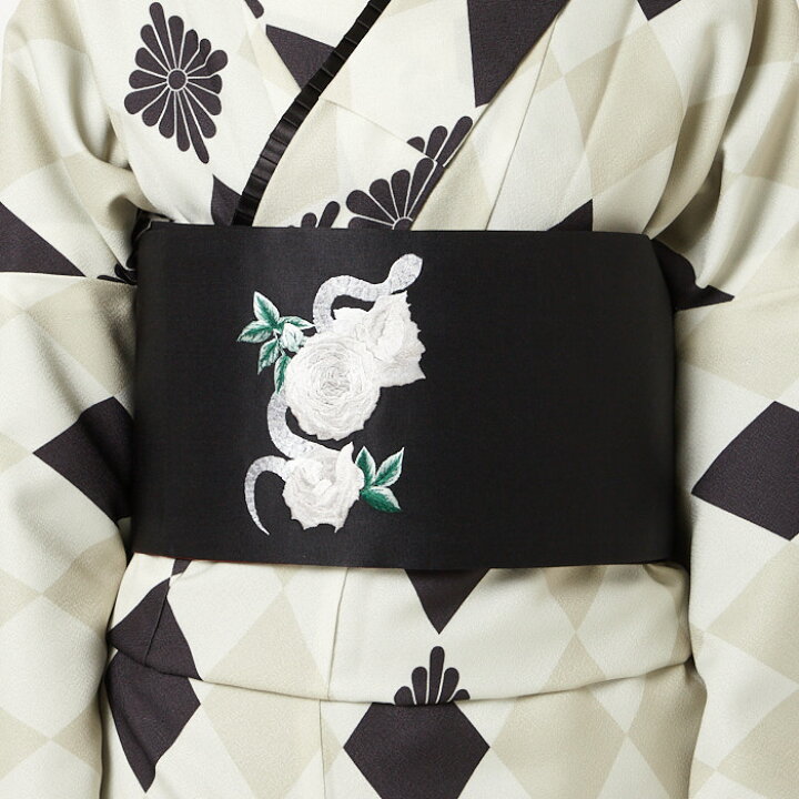楽天市場】【セール30%オフ】薔薇と蛇刺繍半巾帯公式 ふりふ 浴衣帯 