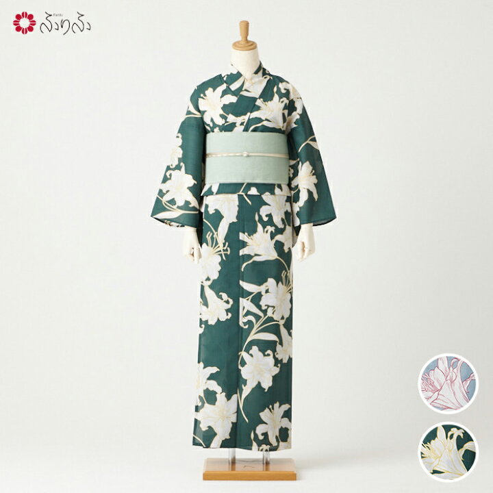 楽天市場】浴衣単品「 アウトラインリリー 」公式 ふりふ 浴衣 ふりふ 