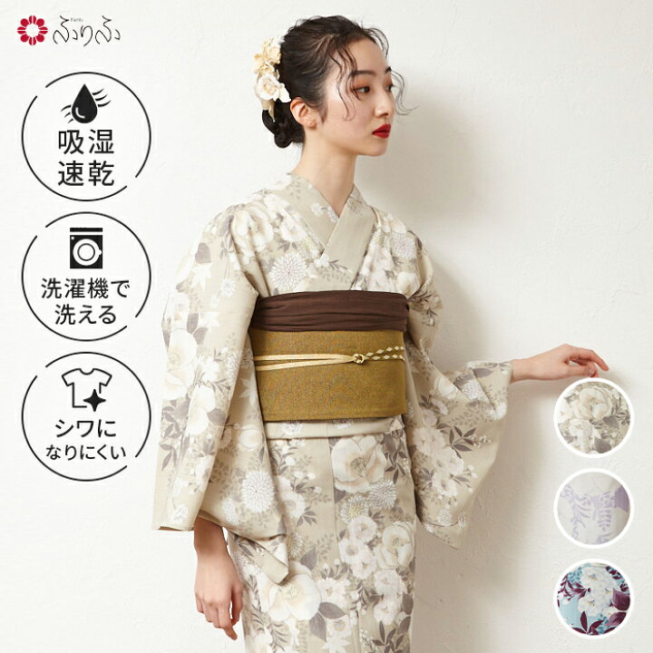 芸能人着用！新品浴衣【和風館】大柄の椿☆お単衣としても♪ 