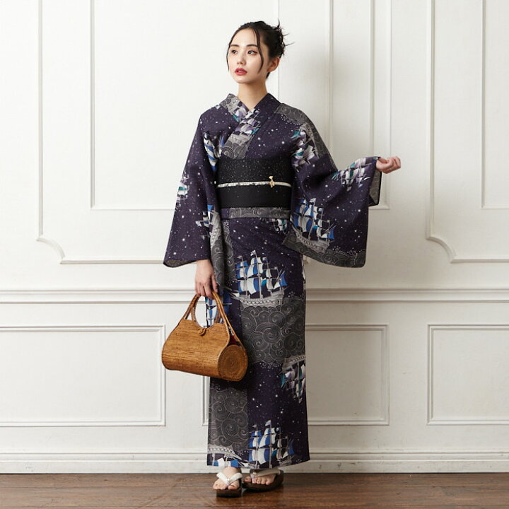 楽天市場】浴衣単品「 海賊船 」公式 ふりふ 日本製 洗える ゆかた 
