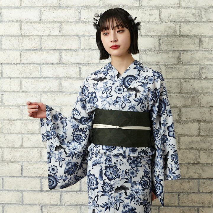 楽天市場】浴衣単品「 更紗蝙蝠 」公式 ふりふ 日本製 洗える ゆかた 