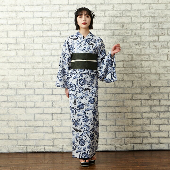 楽天市場】浴衣単品「 更紗蝙蝠 」公式 ふりふ 日本製 洗える ゆかた 