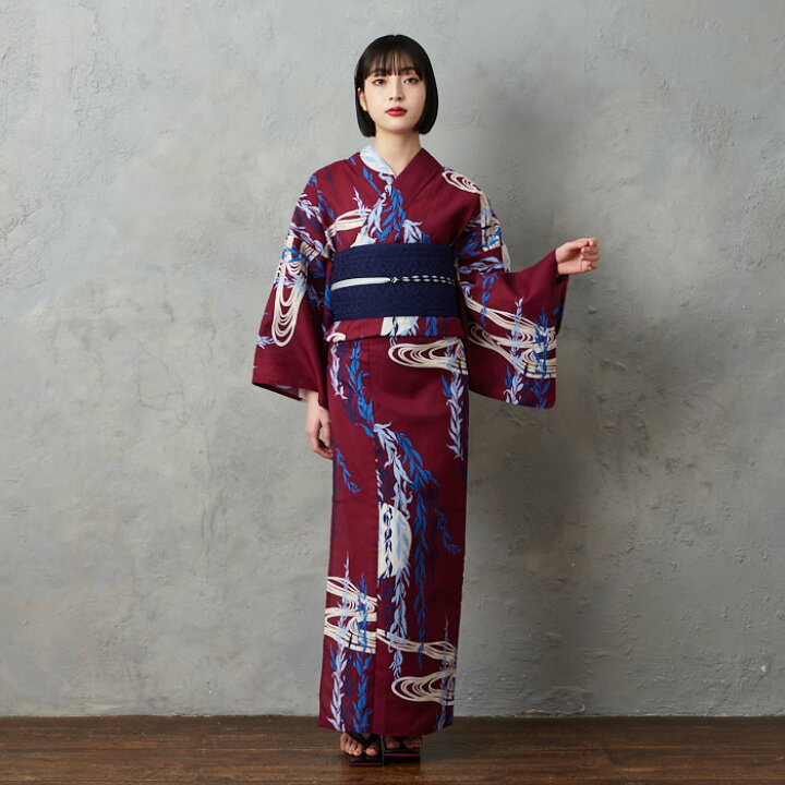 楽天市場】【セール50%オフ】浴衣単品「 NaturalFurifu 月と柳 」公式  