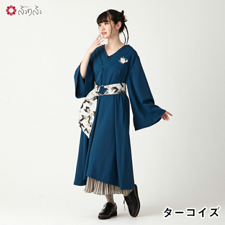 楽天市場】NaturalFurifu 着物風ワンピース+帯地ベルト 2点セット【WEB 