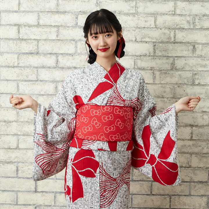 楽天市場】【セール30%オフ】レディース浴衣＋へこ帯「 ハローキティ 