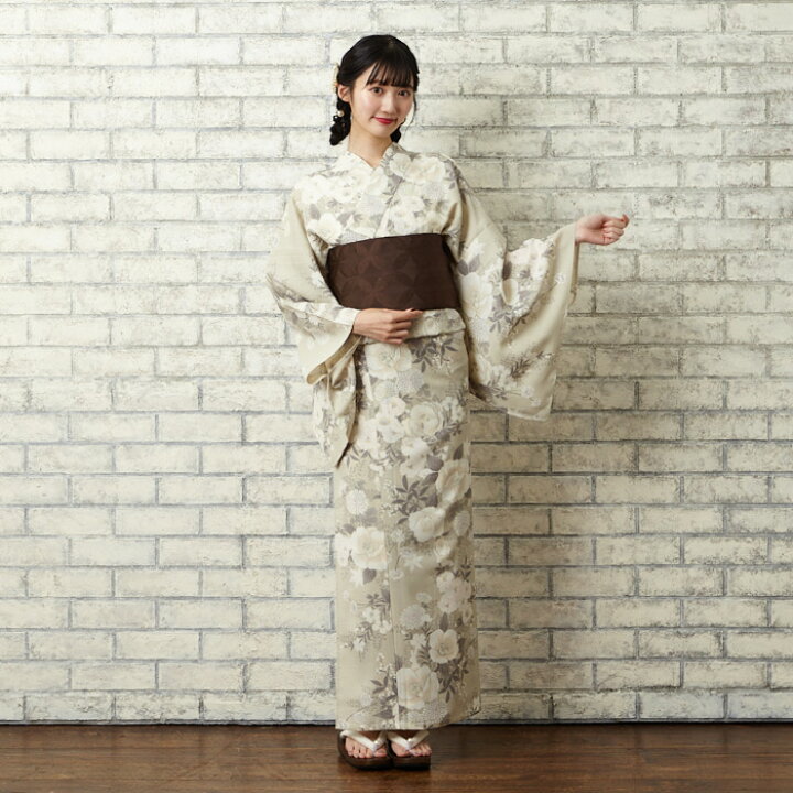 楽天市場】【WEB限定】 椿うさぎ・ベージュ浴衣3点セット（浴衣+半巾帯  