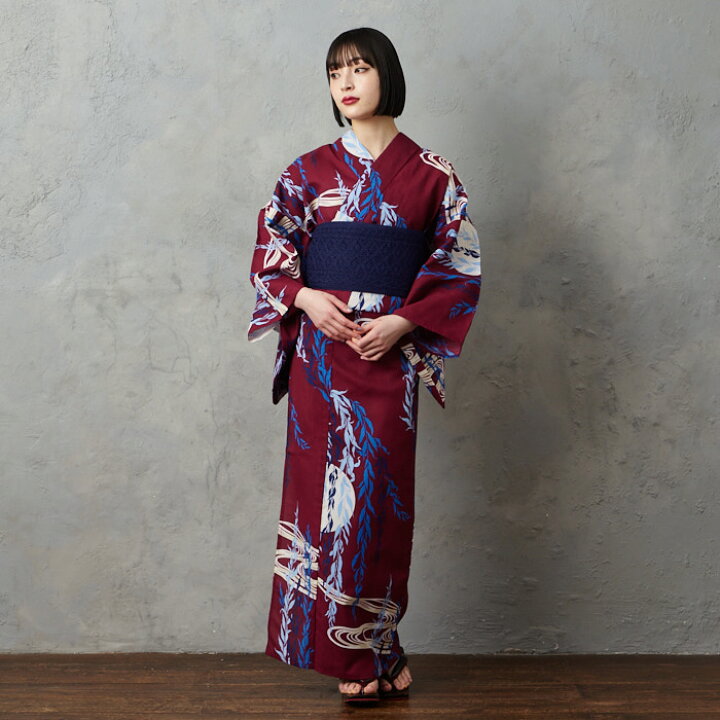 楽天市場】【WEB限定】 月と柳浴衣3点セット（浴衣+半巾帯+着付け冊子 