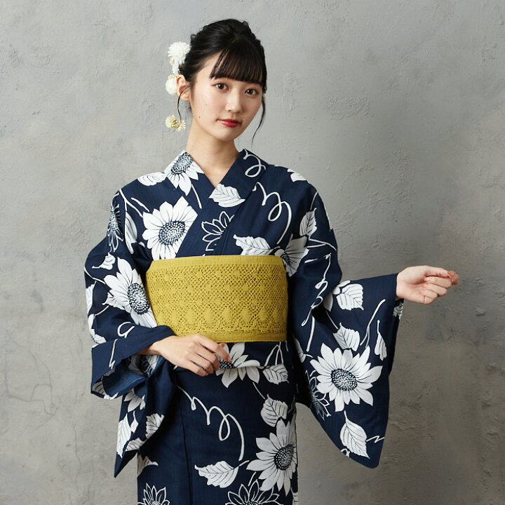 楽天市場】【WEB限定】 ひまわり浴衣3点セット（浴衣+半巾帯+着付け  