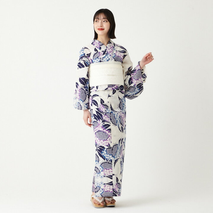 楽天市場】浴衣単品「 注染 額紫陽花 」公式 ふりふ 浴衣 レディース  