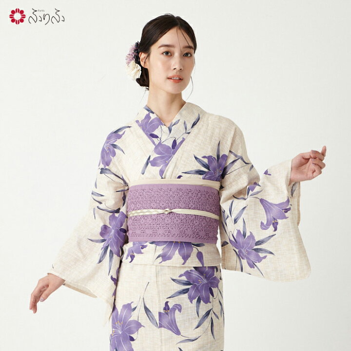 楽天市場】浴衣単品「 百合 」公式 ふりふ 浴衣 レディース 簡単 