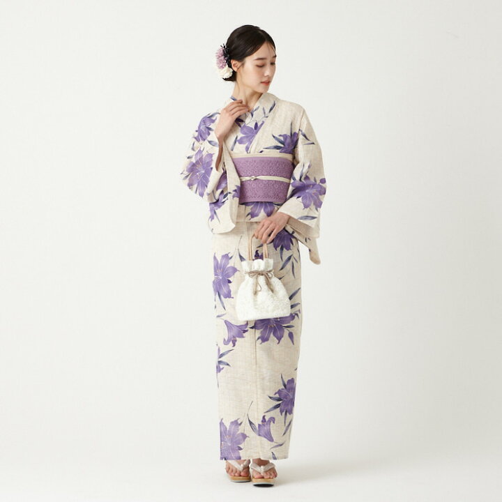 楽天市場】浴衣単品「 百合 」公式 ふりふ 浴衣 レディース 簡単  