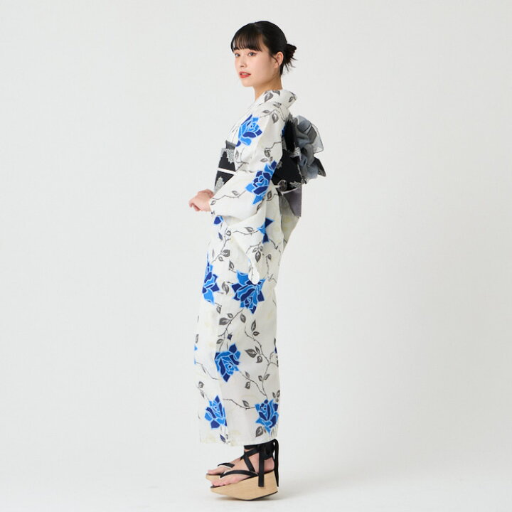 楽天市場】浴衣単品「 NaturalFurifu 青薔薇 」公式 ふりふ ゆかた 