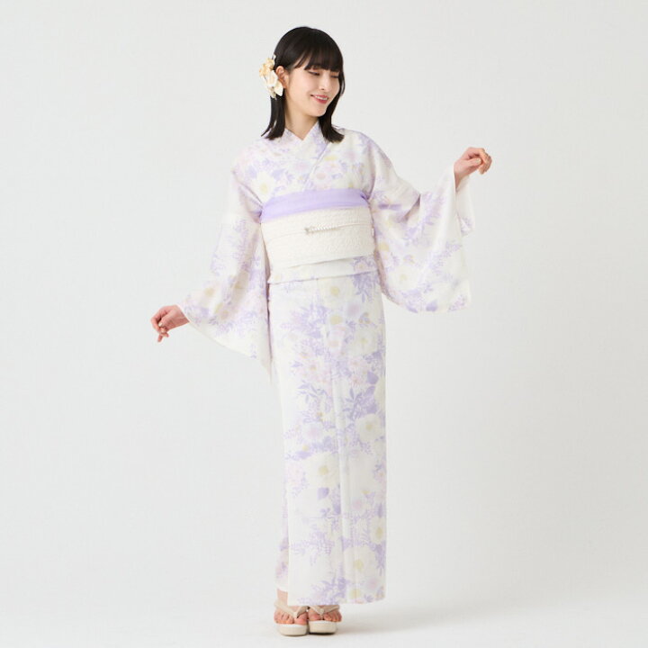 楽天市場】浴衣単品「 椿うさぎ 」公式 ふりふ 日本製 洗える ゆかた  