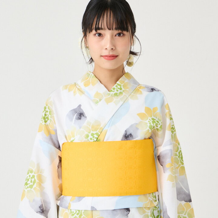 楽天市場】浴衣単品「 ハナウタ 水彩ひまわり 」公式 ふりふ 浴衣 