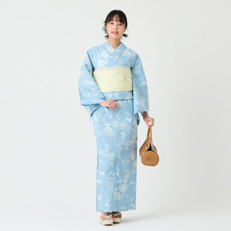 浴衣単品「relume更紗」公式ふりふ浴衣レディース簡単着付けゆかた花柄きれいめ綺麗レトロ可愛い白ホワイトデートニュアンスカラー大正ロマン綿コットンおしゃれ大人30代40代50代古典古風プチプラyukata高級感シンプル