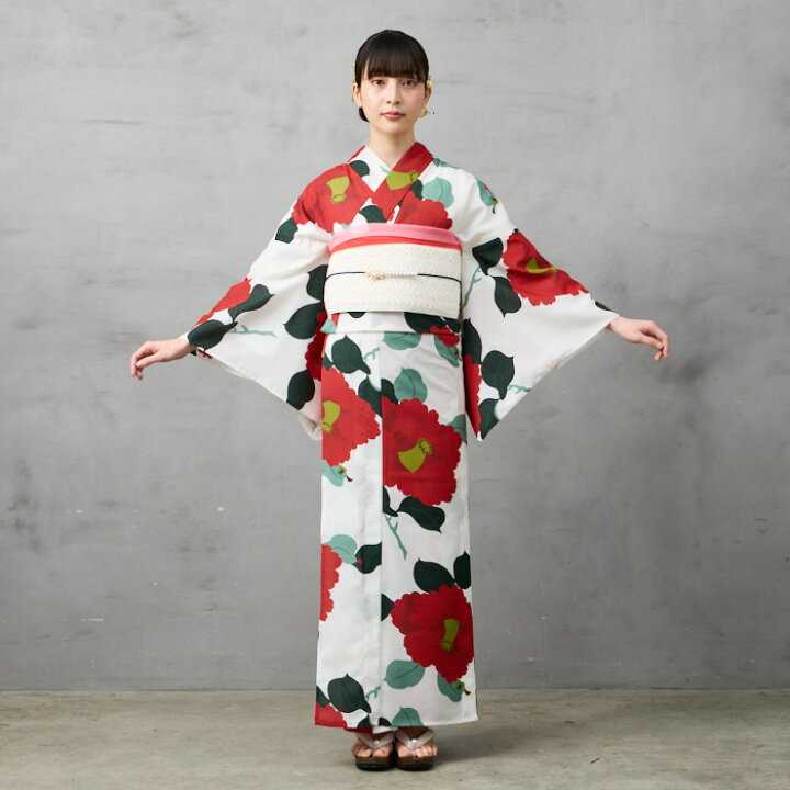楽天市場】浴衣単品「 椿オーバジーン 」公式 ふりふ オリジナル 日本 
