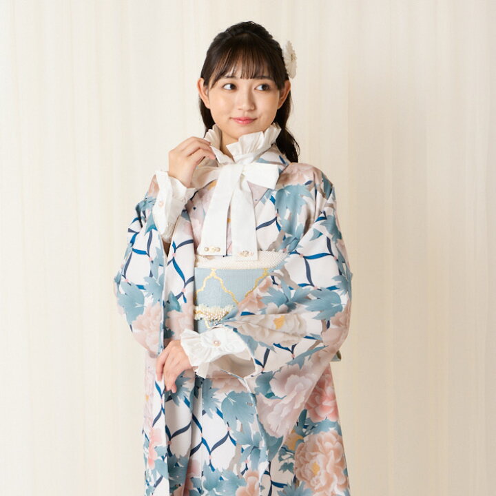 楽天市場】振袖単品「リボン格子牡丹」公式 ふりふ 公式 ふりふ 振袖