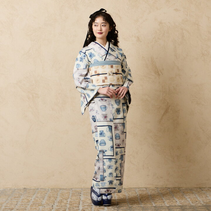 楽天市場】小紋単品「ティーカップ」公式 ふりふ 着物 カジュアル 小紋 