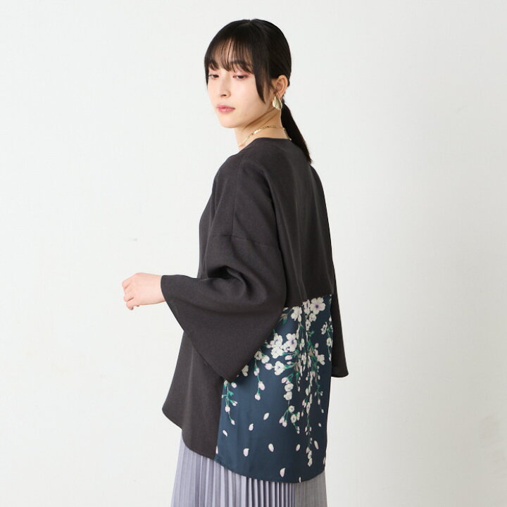 楽天市場】しだれ桜 羽織風ブラウス公式 ふりふ カジュアル ブラウス 