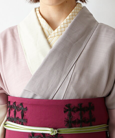 着物・小紋「麻調パッチワーク」ふりふオリジナル着物【小紋きものkimono結婚式入学式卒業式パーティー2次会仕立て上がりプレタフリーサイズレトロモダンかわいいおしゃれ着華やか和色ベージュ紺】