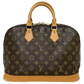 【送料無料】 ルイ ヴィトン ハンドバッグ アルマ PM ブラウン モノグラム M53151 美品 中古 VI0963 LOUIS VUITTON トートバッグ 鍵付 定番 人気 レディース バッグ 女性 茶色 ゴールド金具 総柄 LV ロゴ ファスナー開閉 トート Wファスナー マチ有 布袋付 本物 鑑定済み