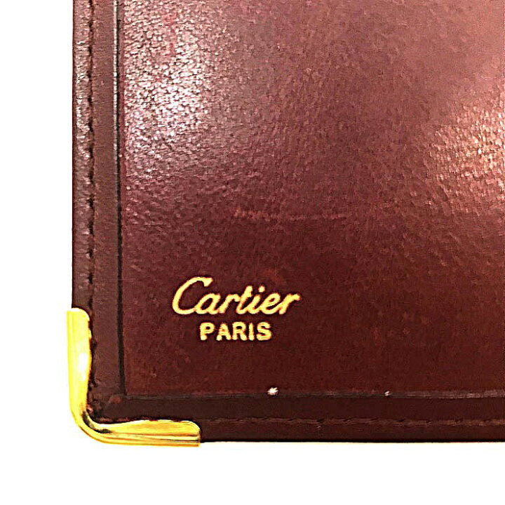 楽天市場】カルティエ 札入れ ボルドー マスト 財布 二つ折り レザー  